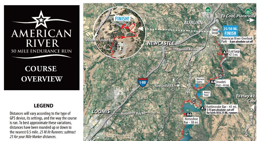 Course and Transportation American River 50 Mile Endurance Run